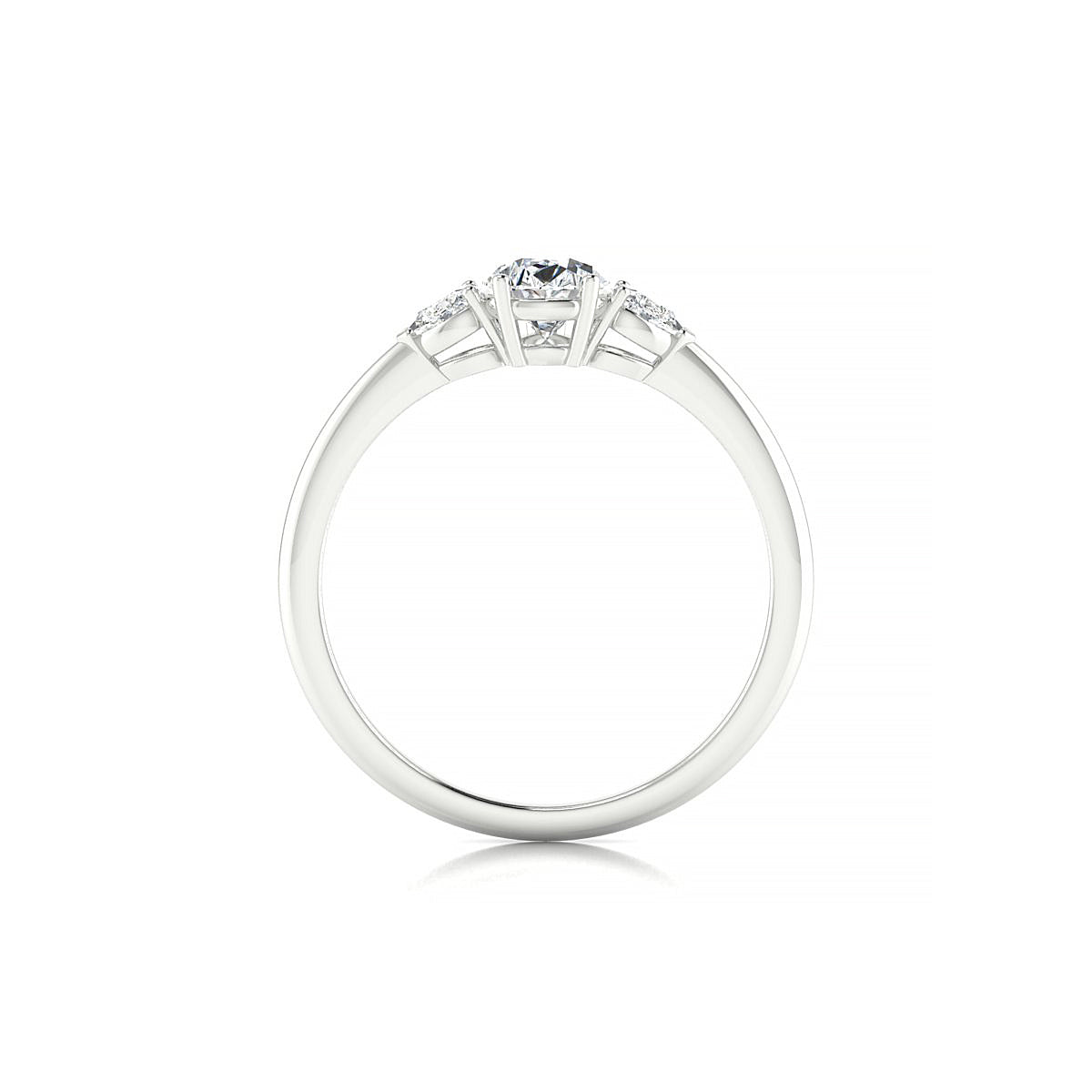 Water | 18k White Gold 7 x 5 mm Pear Diamond Ring