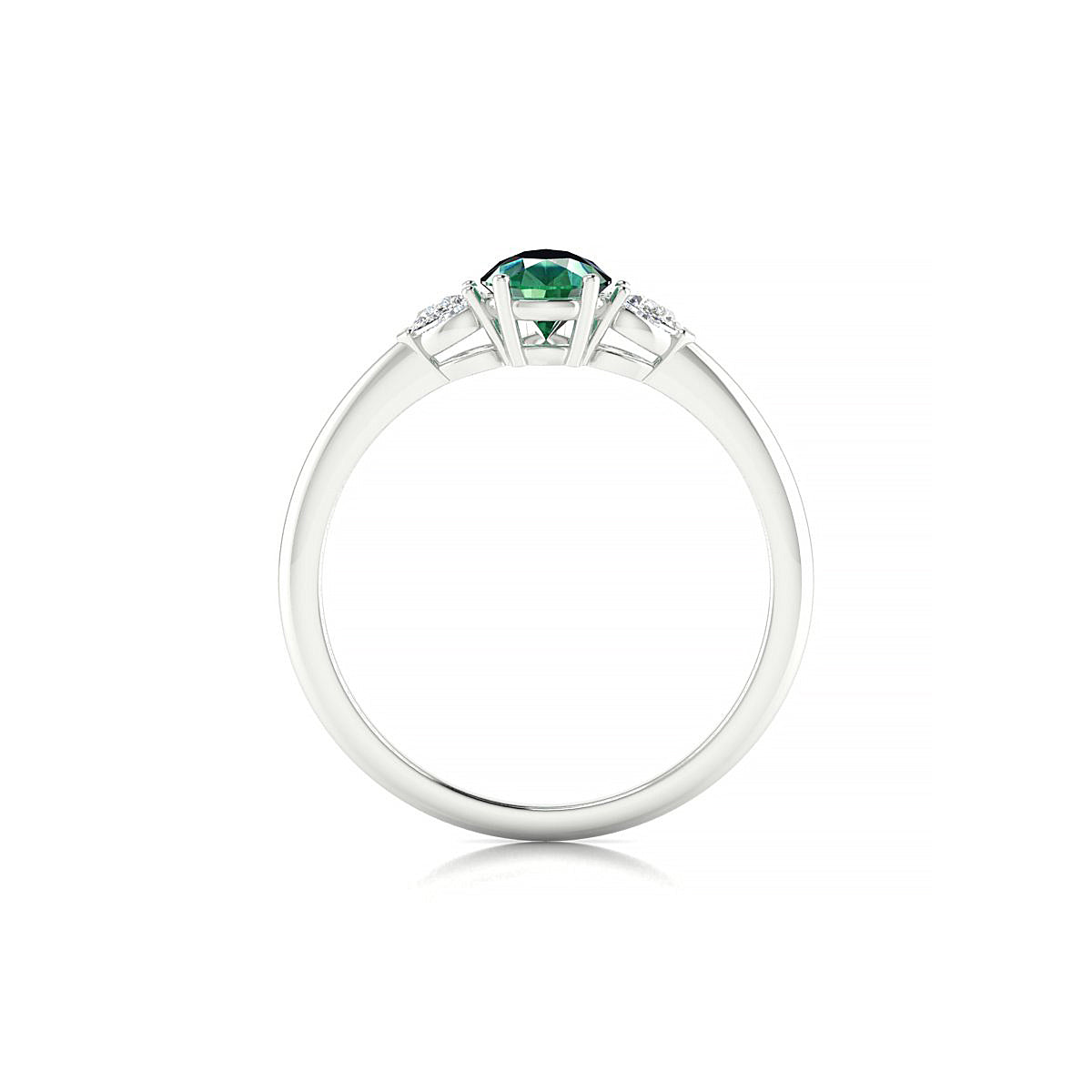 Water | 18k White Gold 7 x 5 mm Pear Emerald Ring
