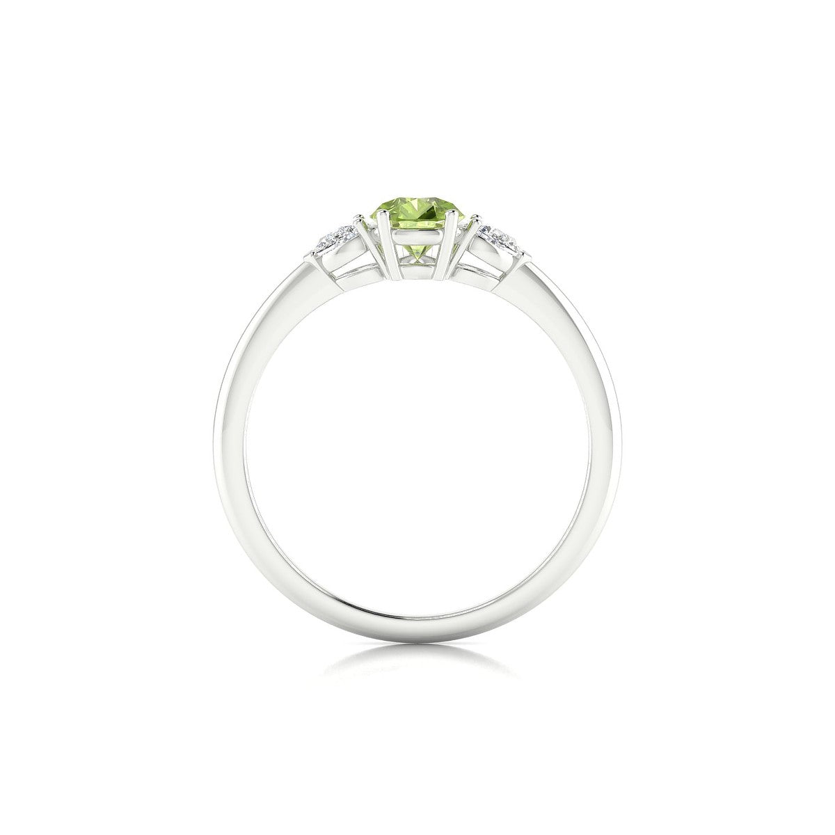 Water | 18k White Gold 7 x 5 mm Pear Peridot Ring