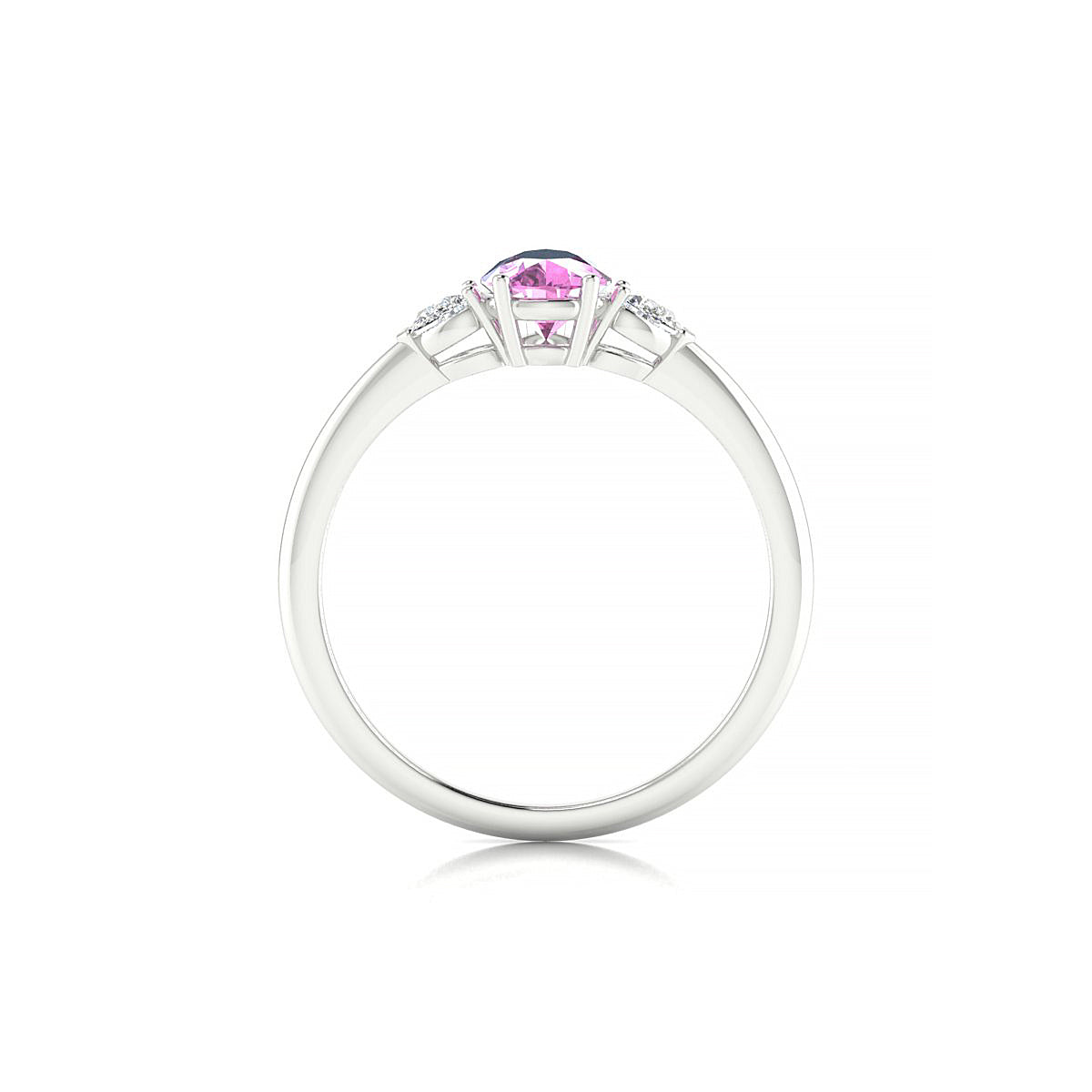 Water | 18k White Gold 7 x 5 mm Pear Pink Sapphire Ring