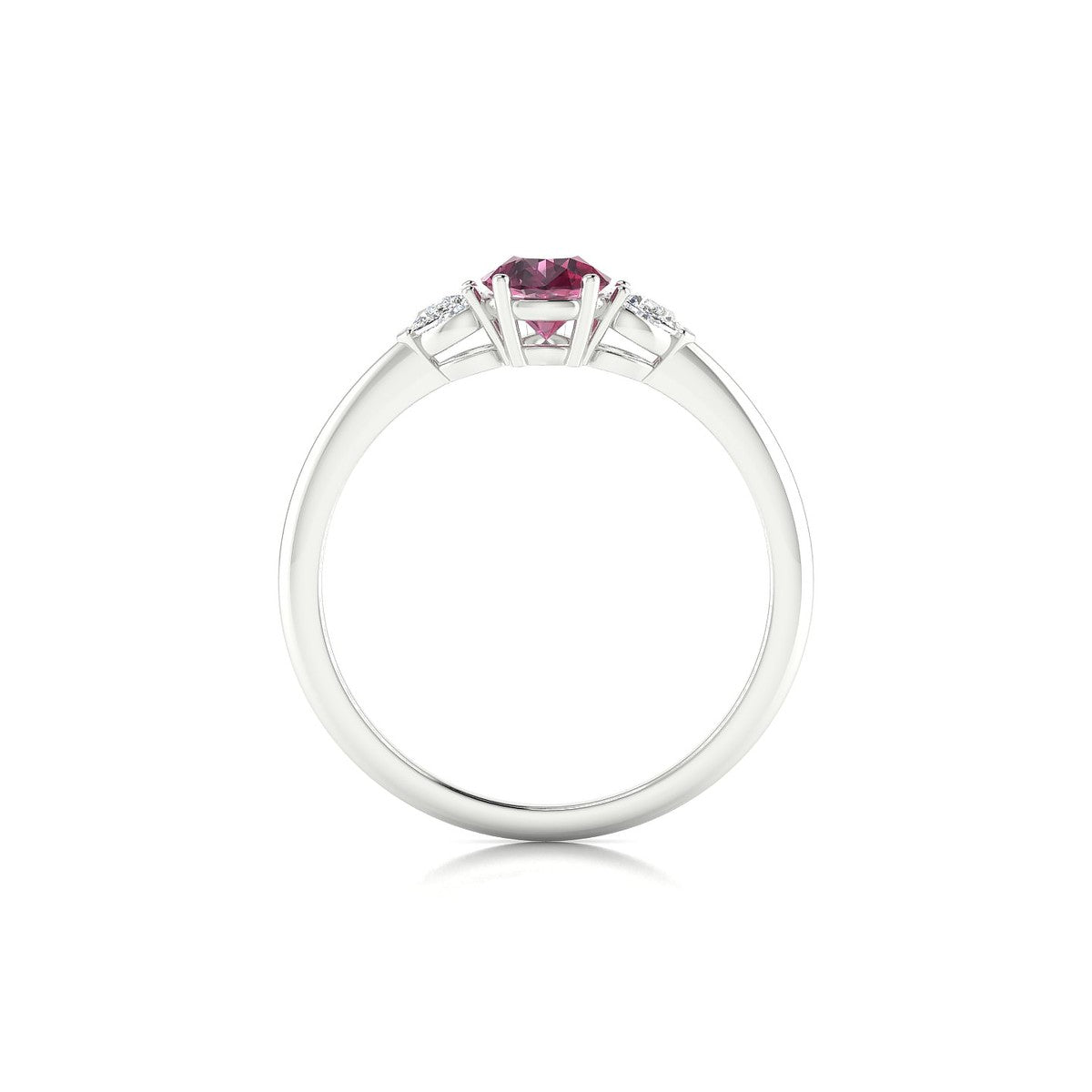 Water | 18k White Gold 7 x 5 mm Pear Rhodolite Ring