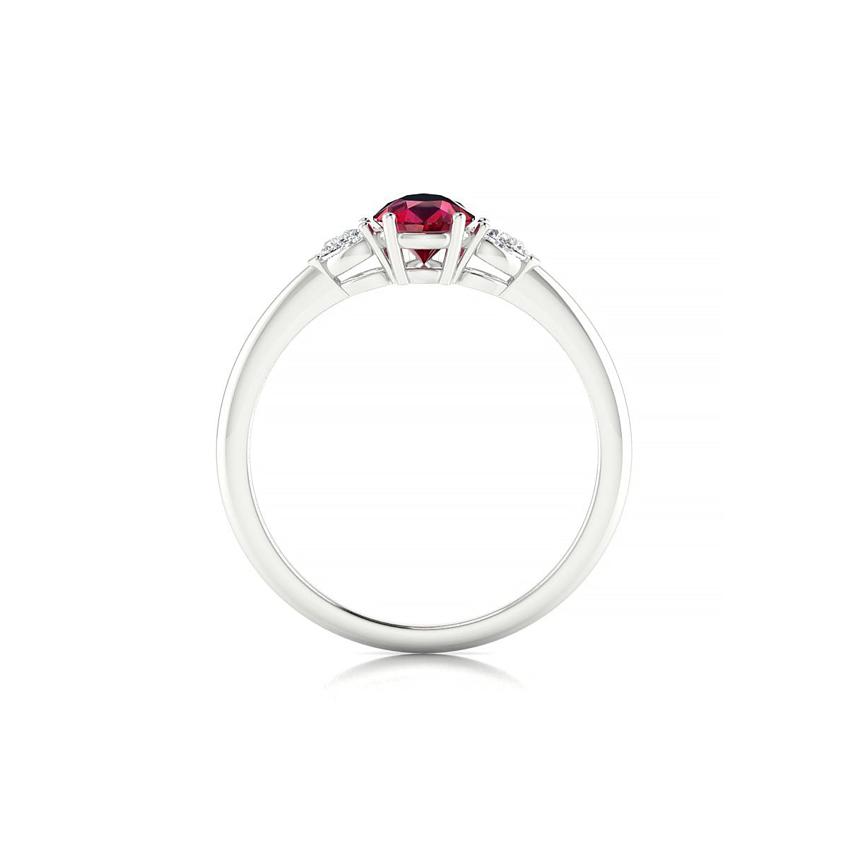 Water | 18k White Gold 7 x 5 mm Pear Ruby Ring