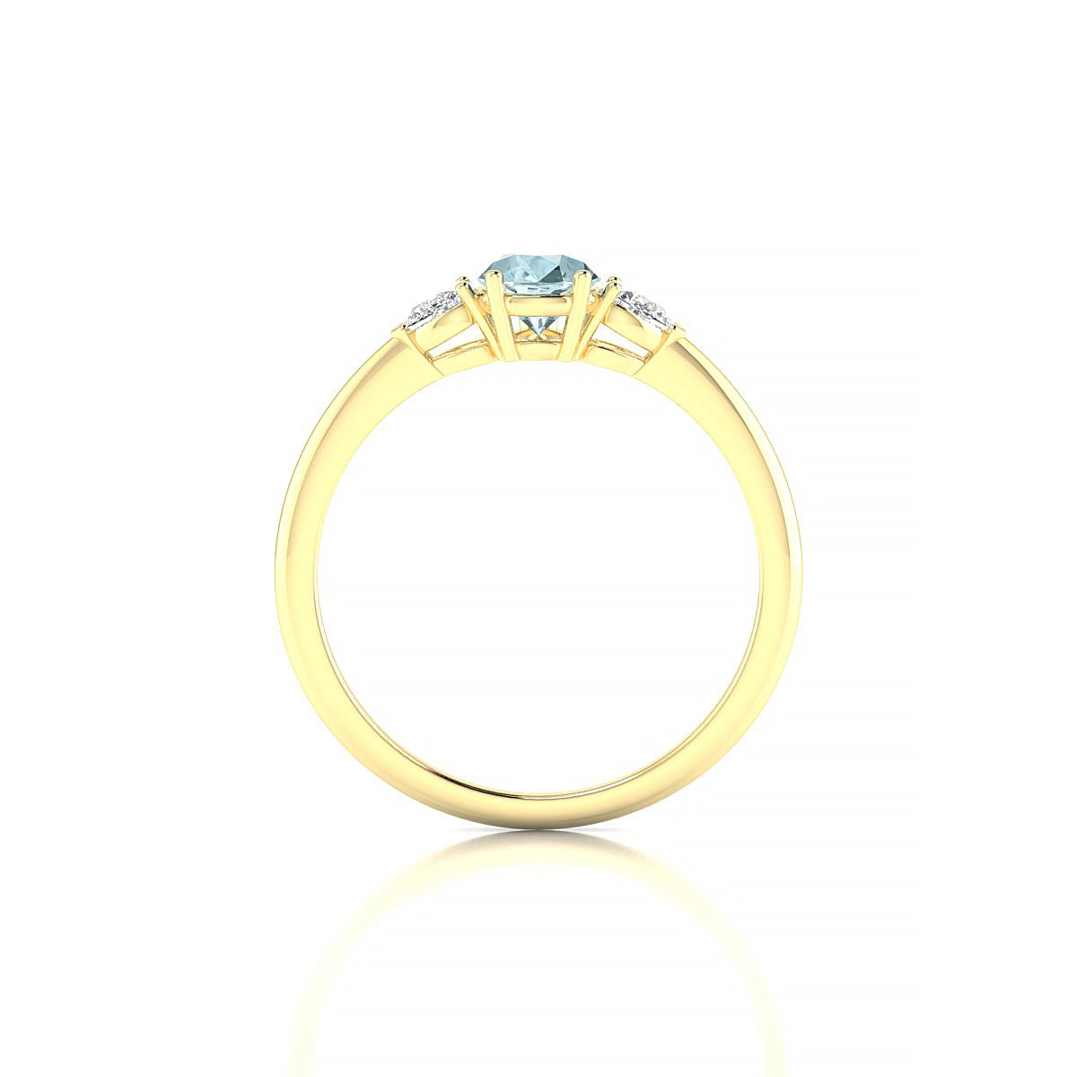 Water | 18k Yellow Gold 7 x 5 mm Pear Aquamarine Ring