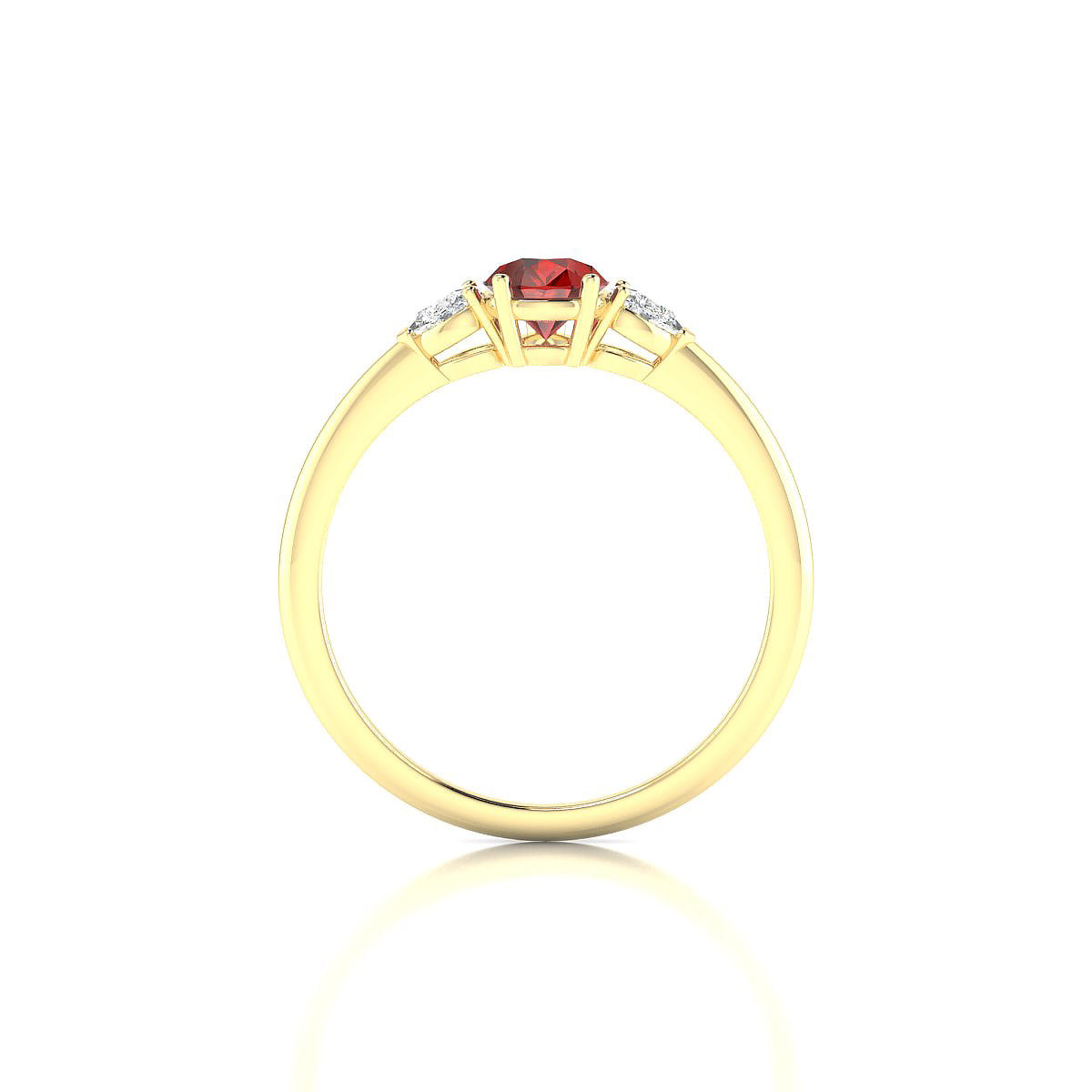 Water | 18k Yellow Gold 7 x 5 mm Pear Garnet Ring