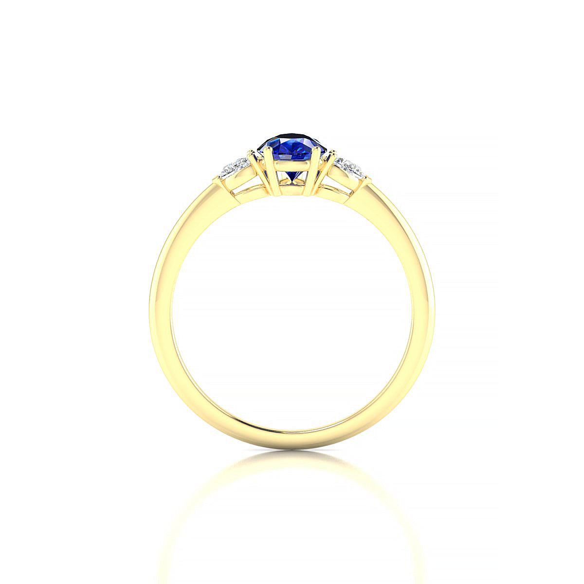 Water | 18k Yellow Gold 7 x 5 mm Pear Sapphire Ring