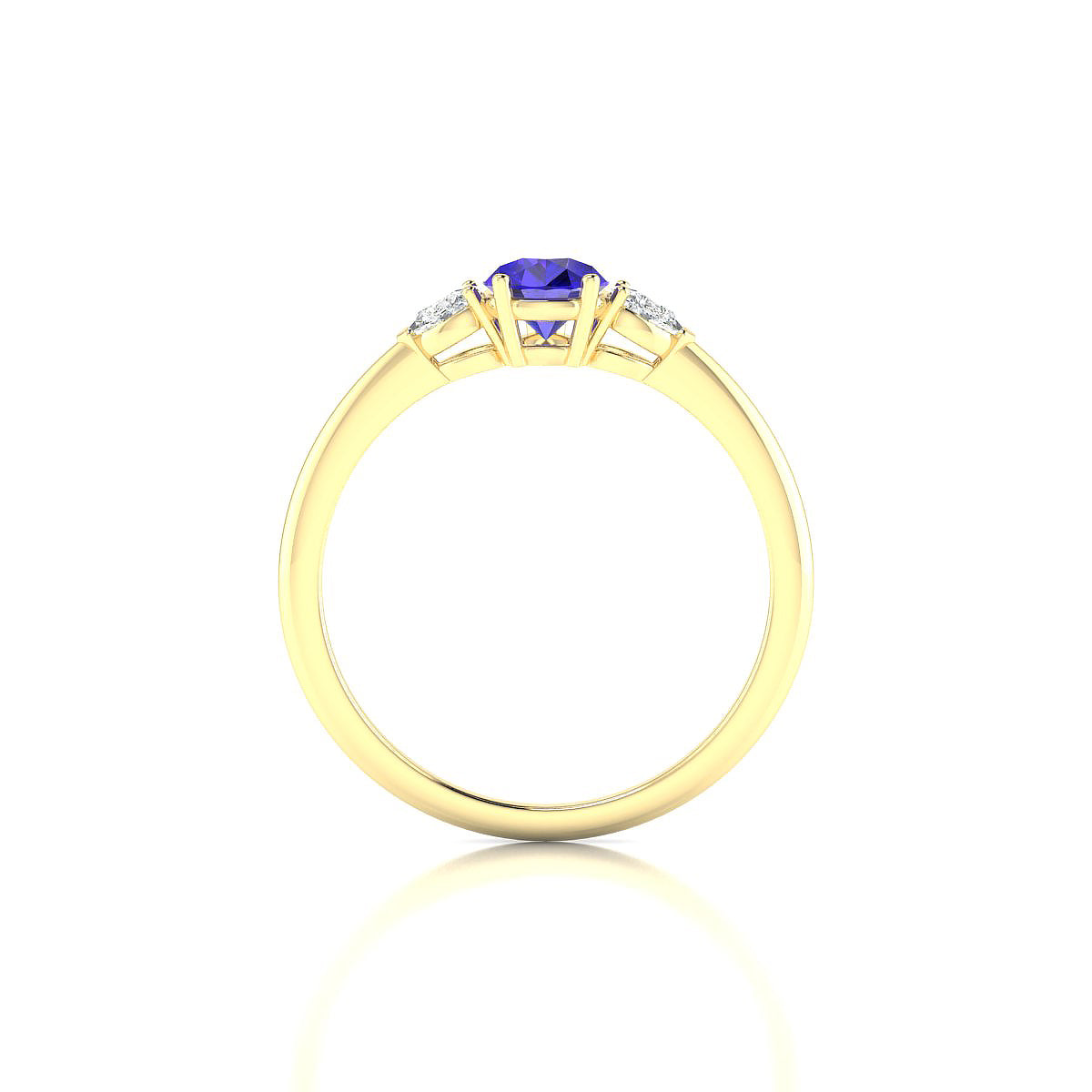 Water | 18k Yellow Gold 7 x 5 mm Pear Tanzanite Ring