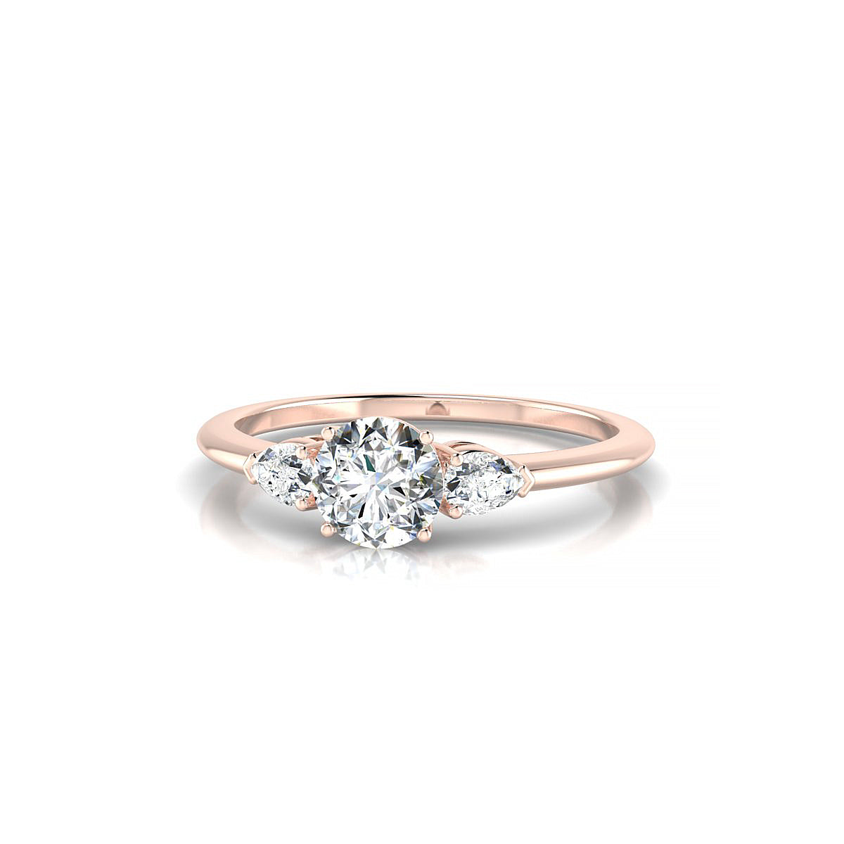 Water | 18k Rose Gold 5.2 mm Round Diamond Ring