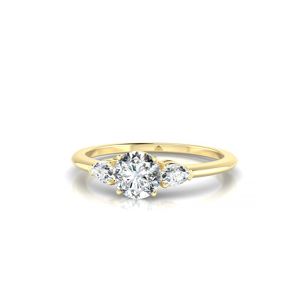 Water | 18k Yellow Gold 5.2 mm Round Diamond Ring