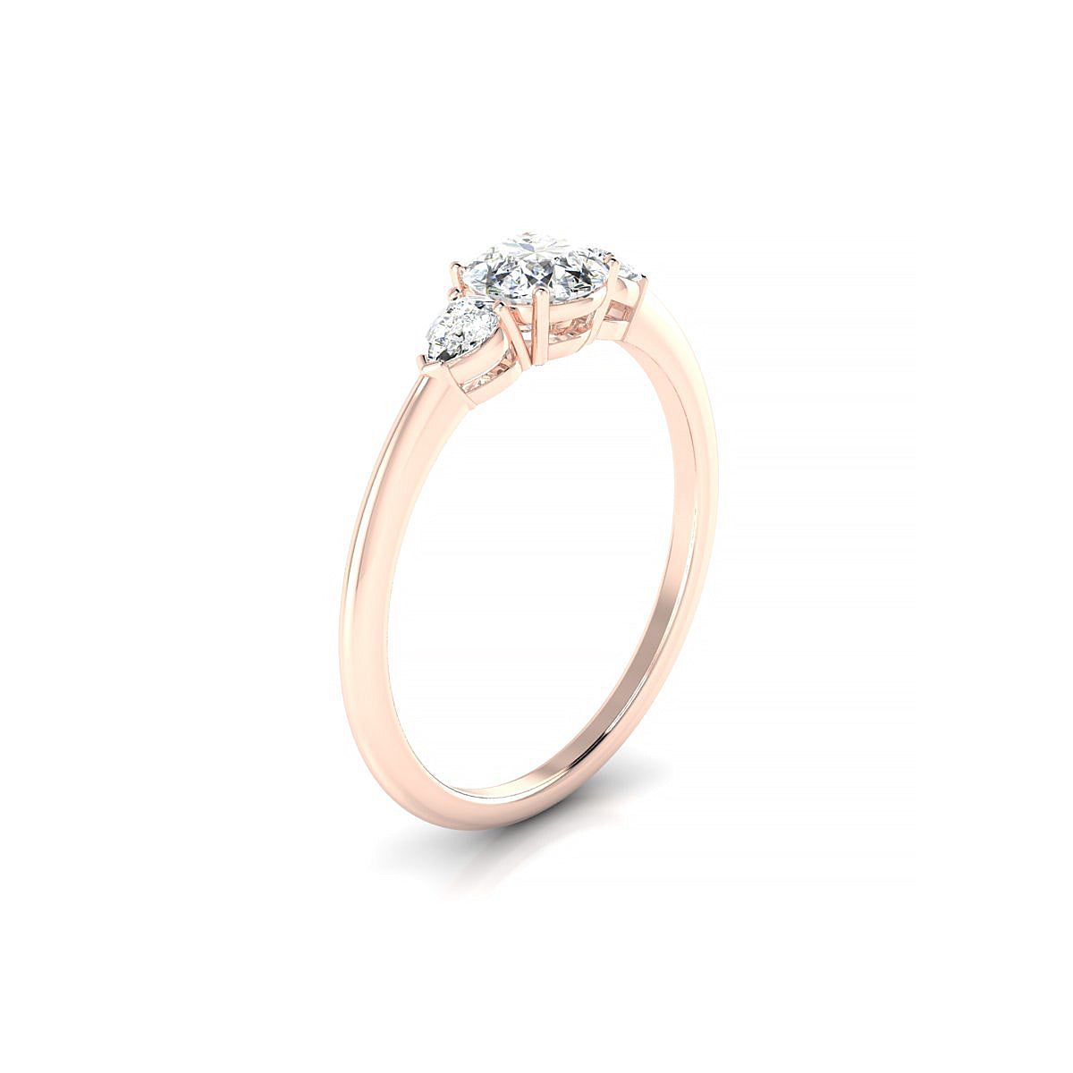 Water | 18k Rose Gold 5.2 mm Round Diamond Ring