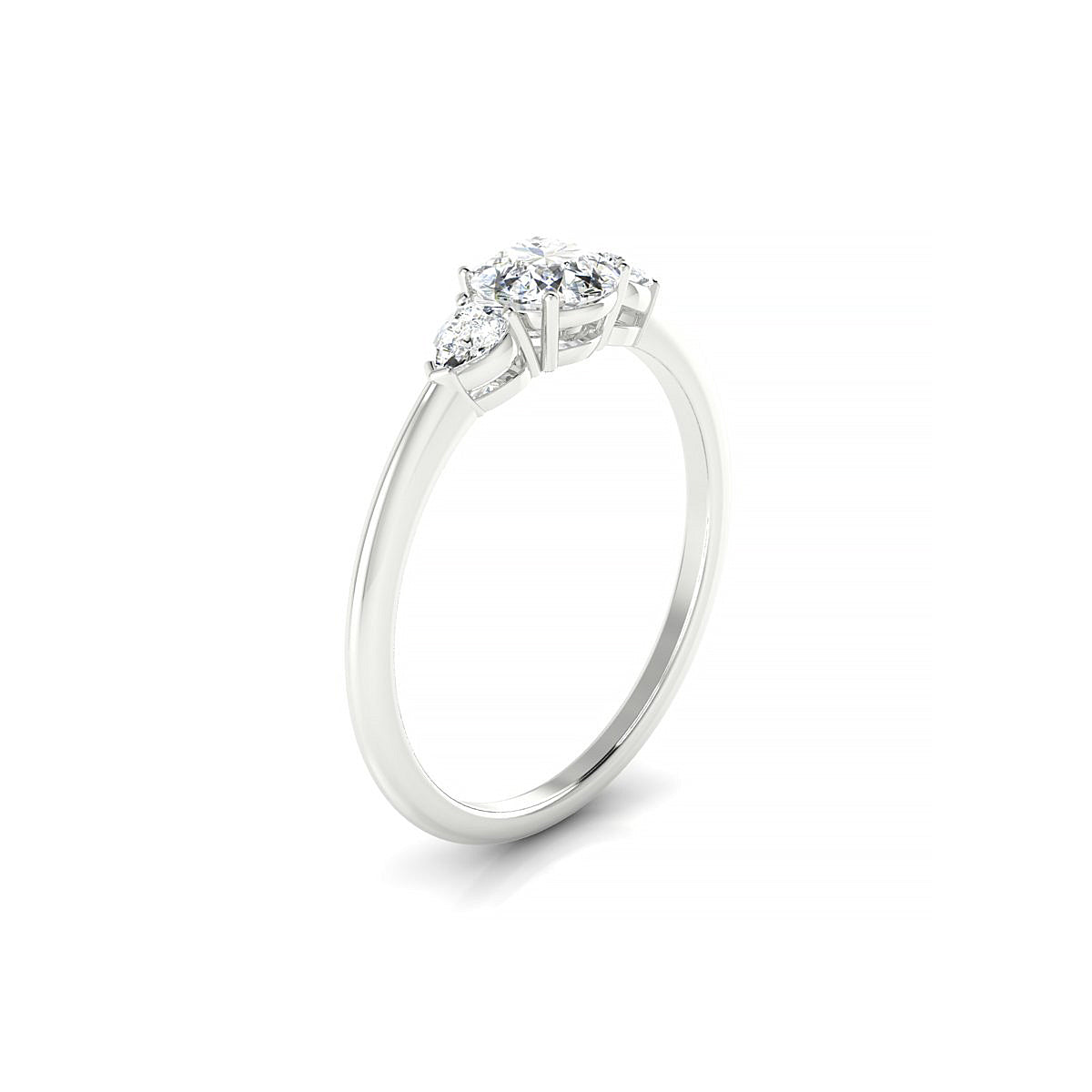 Water | 18k White Gold 5.2 mm Round Diamond Ring