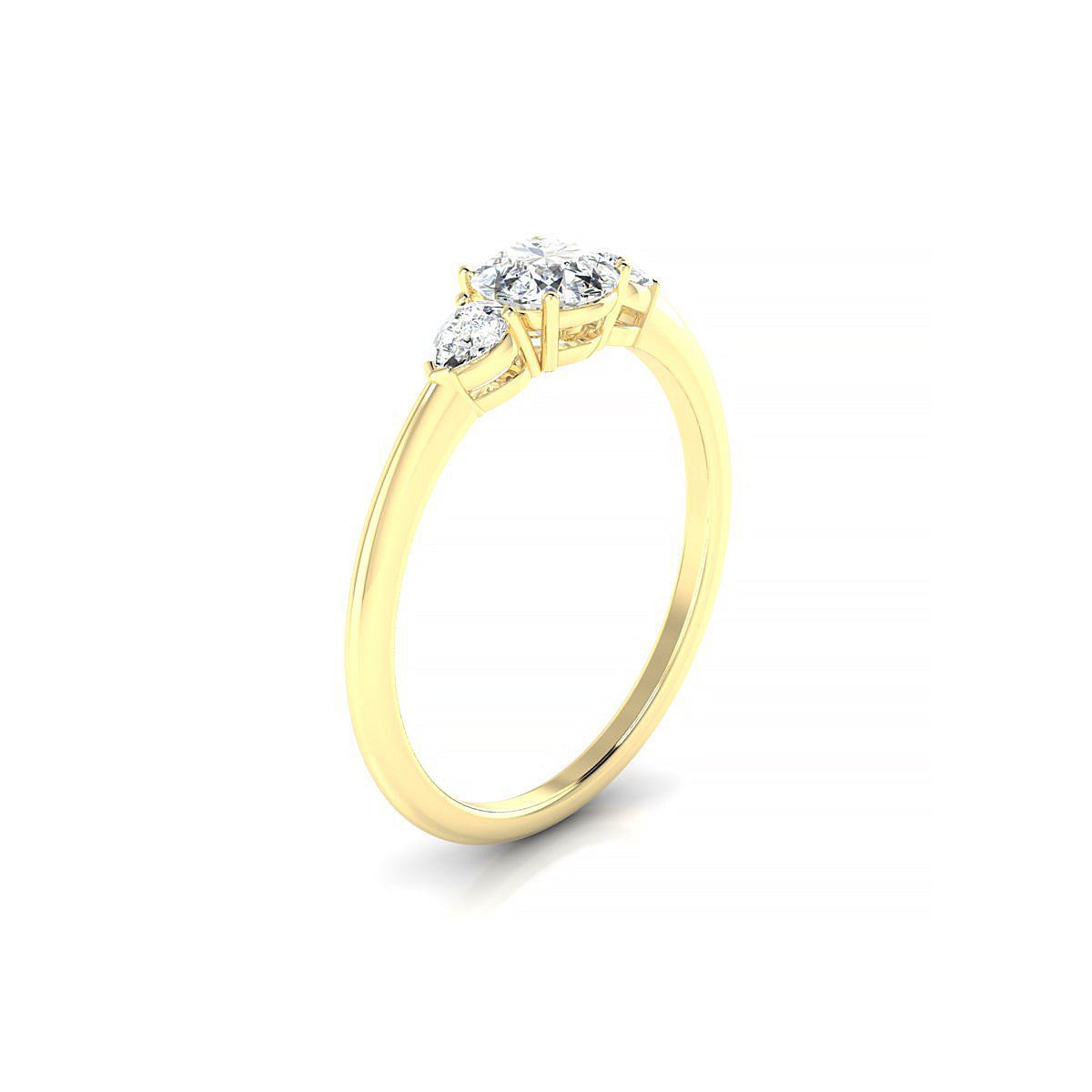 Water | 18k Yellow Gold 5.2 mm Round Diamond Ring