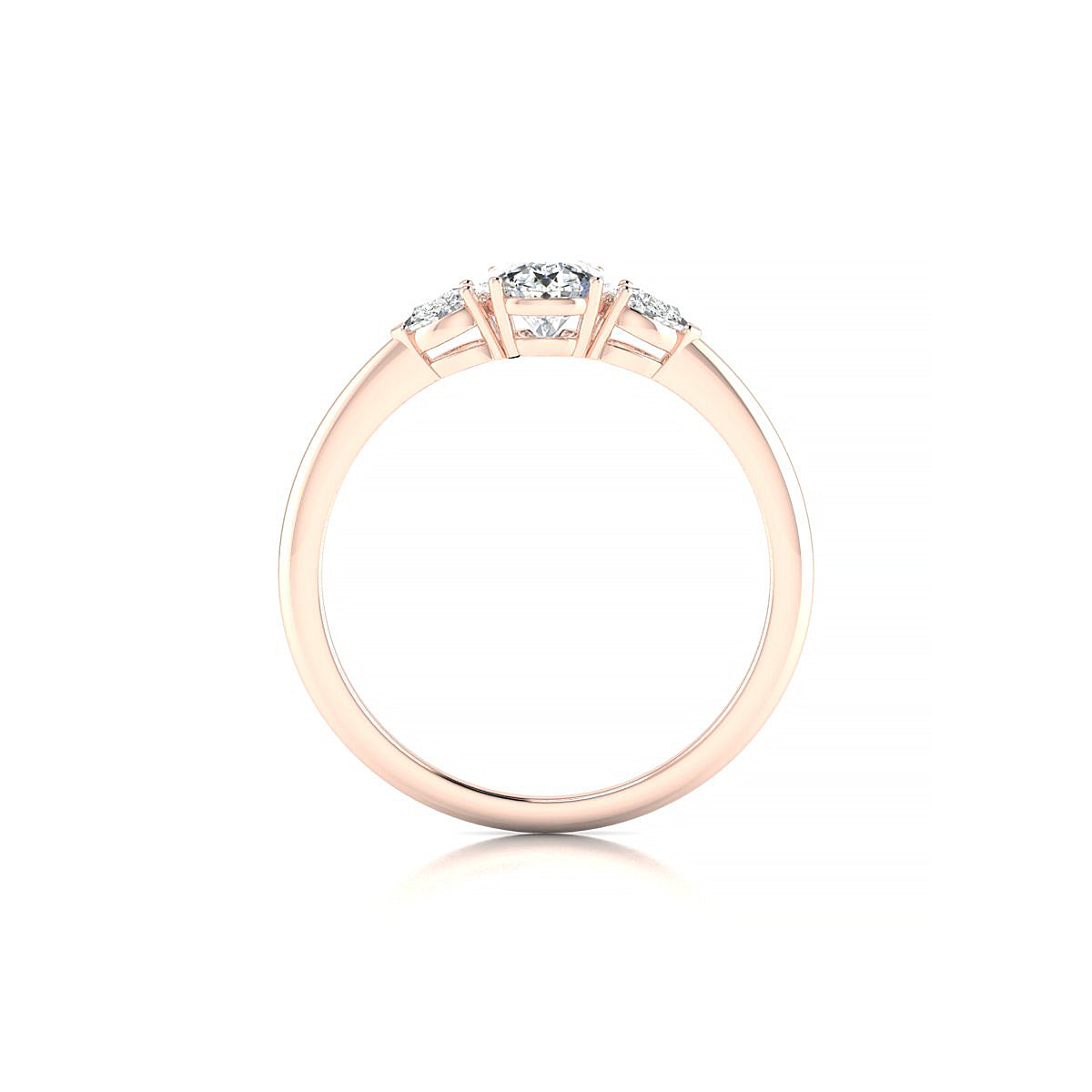 Water | 18k Rose Gold 5.2 mm Round Diamond Ring