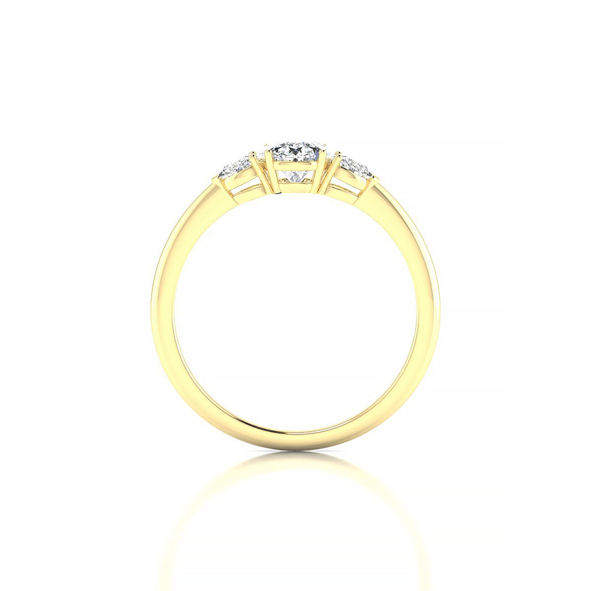 Water | 18k Yellow Gold 5.2 mm Round Diamond Ring
