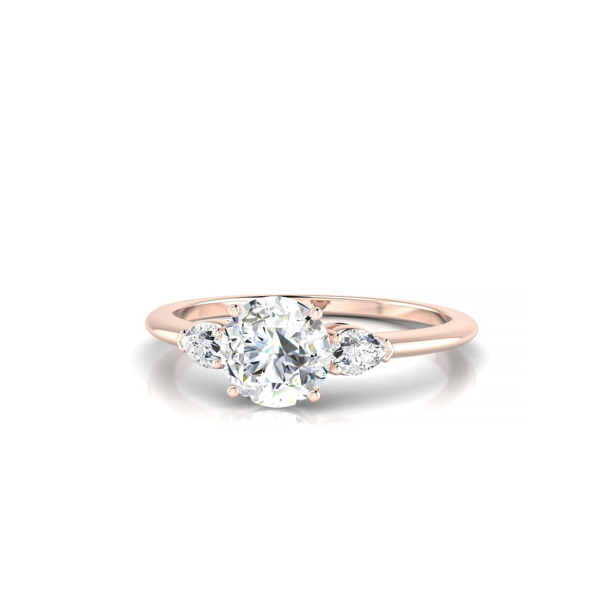 Water | 18k Rose Gold 5.7 mm Round Diamond Ring