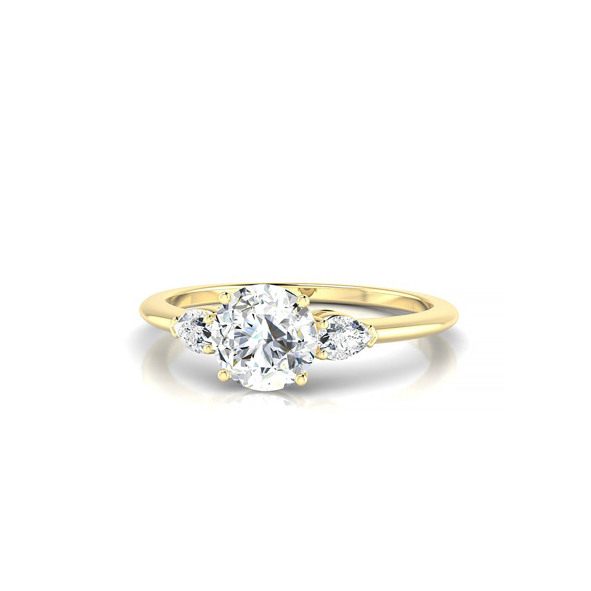 Water | 18k Yellow Gold 5.7 mm Round Diamond Ring