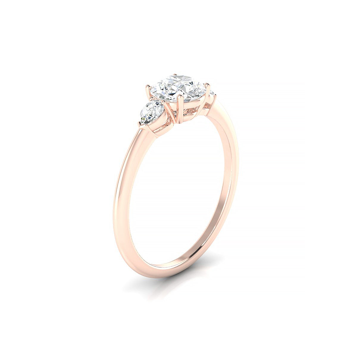 Water | 18k Rose Gold 5.7 mm Round Diamond Ring