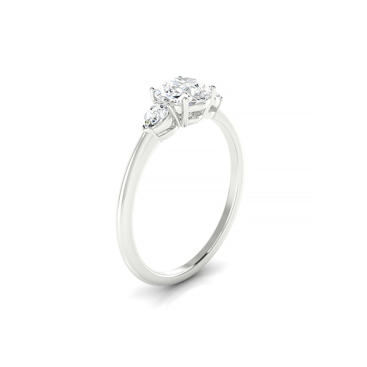 Water | 18k White Gold 5.7 mm Round Diamond Ring