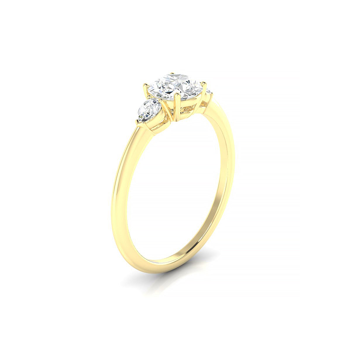 Water | 18k Yellow Gold 5.7 mm Round Diamond Ring