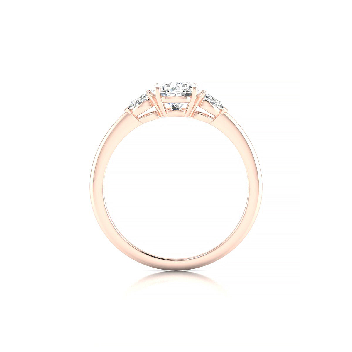 Water | 18k Rose Gold 5.7 mm Round Diamond Ring