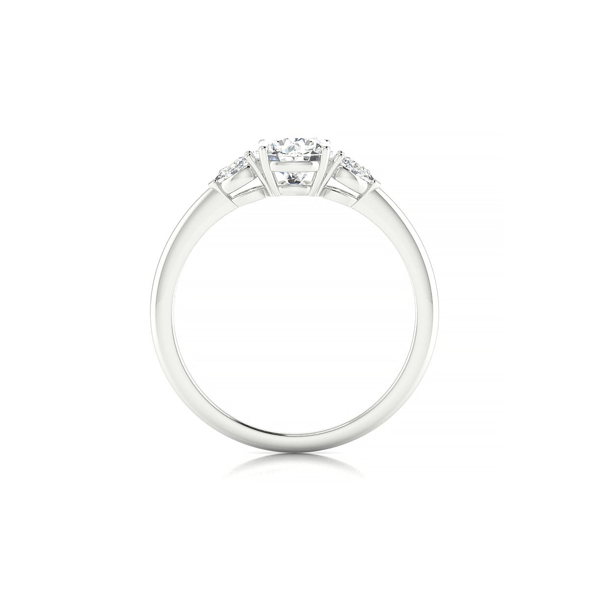 Water | 18k White Gold 5.7 mm Round Diamond Ring