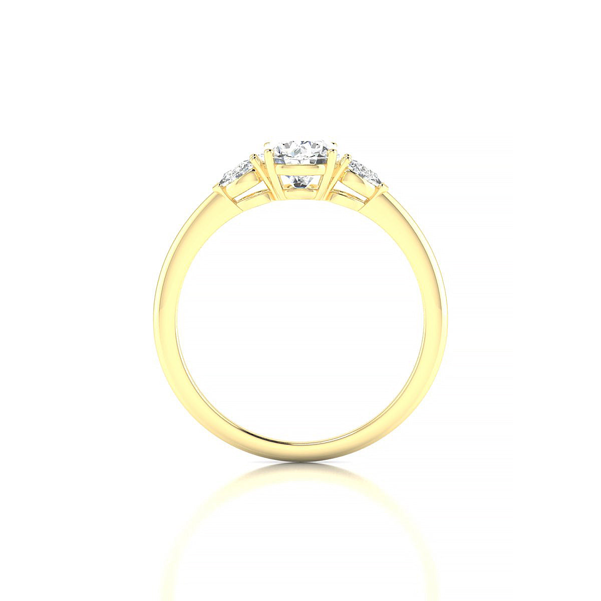 Water | 18k Yellow Gold 5.7 mm Round Diamond Ring