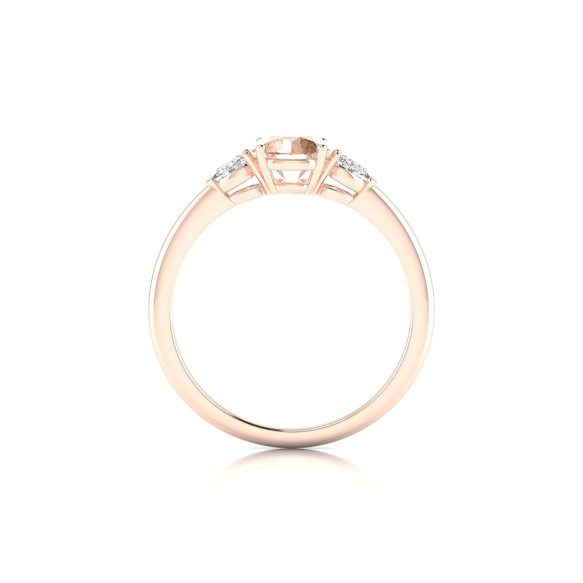 Water | 18k Rose Gold 6 mm Round Morganite Ring