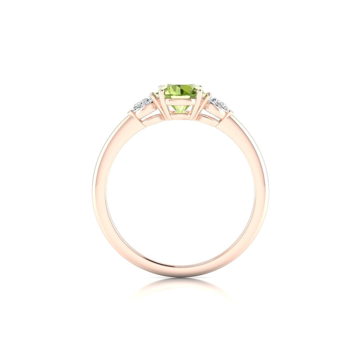 Water | 18k Rose Gold 6 mm Round Peridot Ring
