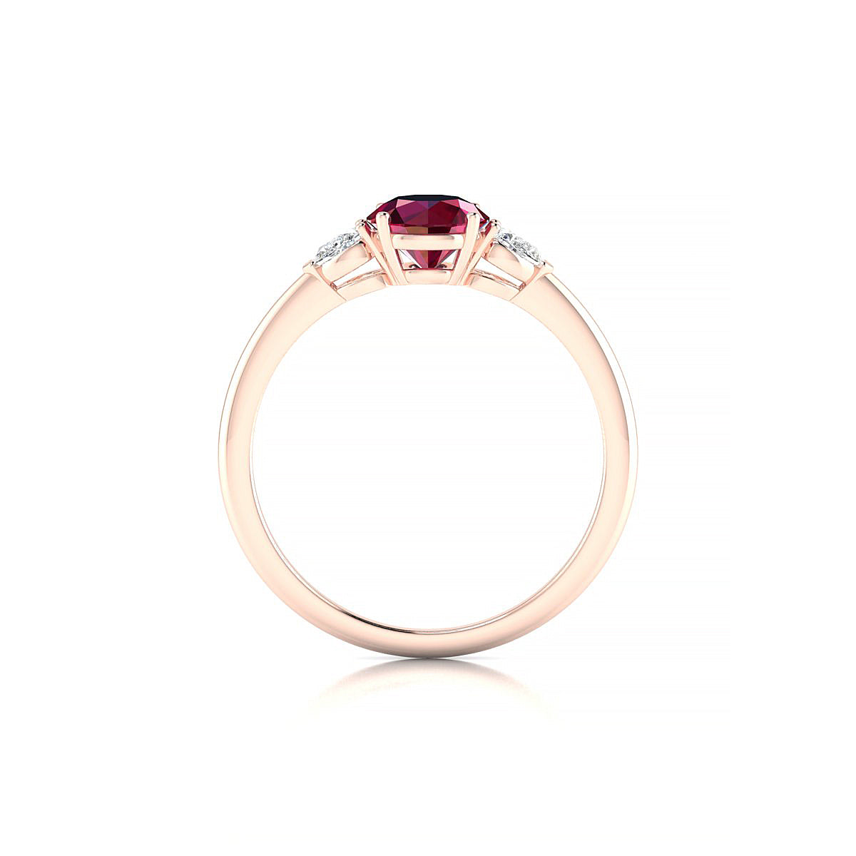 Water | 18k Rose Gold 6 mm Round Ruby Ring