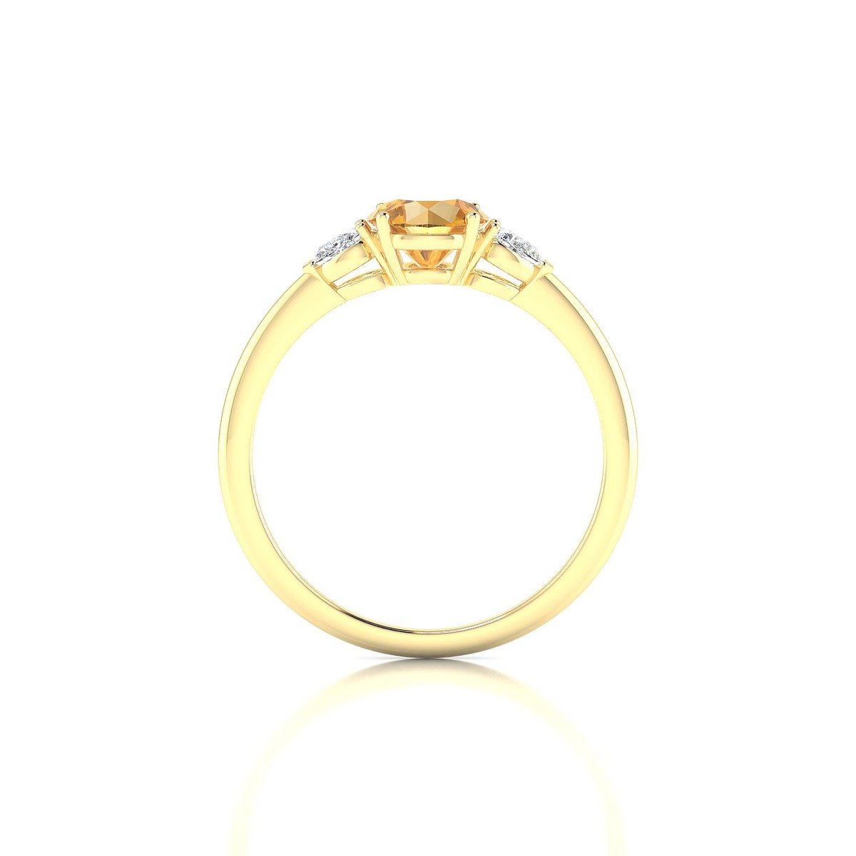 Water | 18k Yellow Gold 6 mm Round Citrine Ring