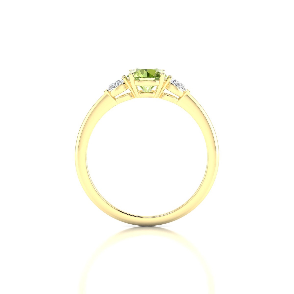Water | 18k Yellow Gold 6 mm Round Peridot Ring