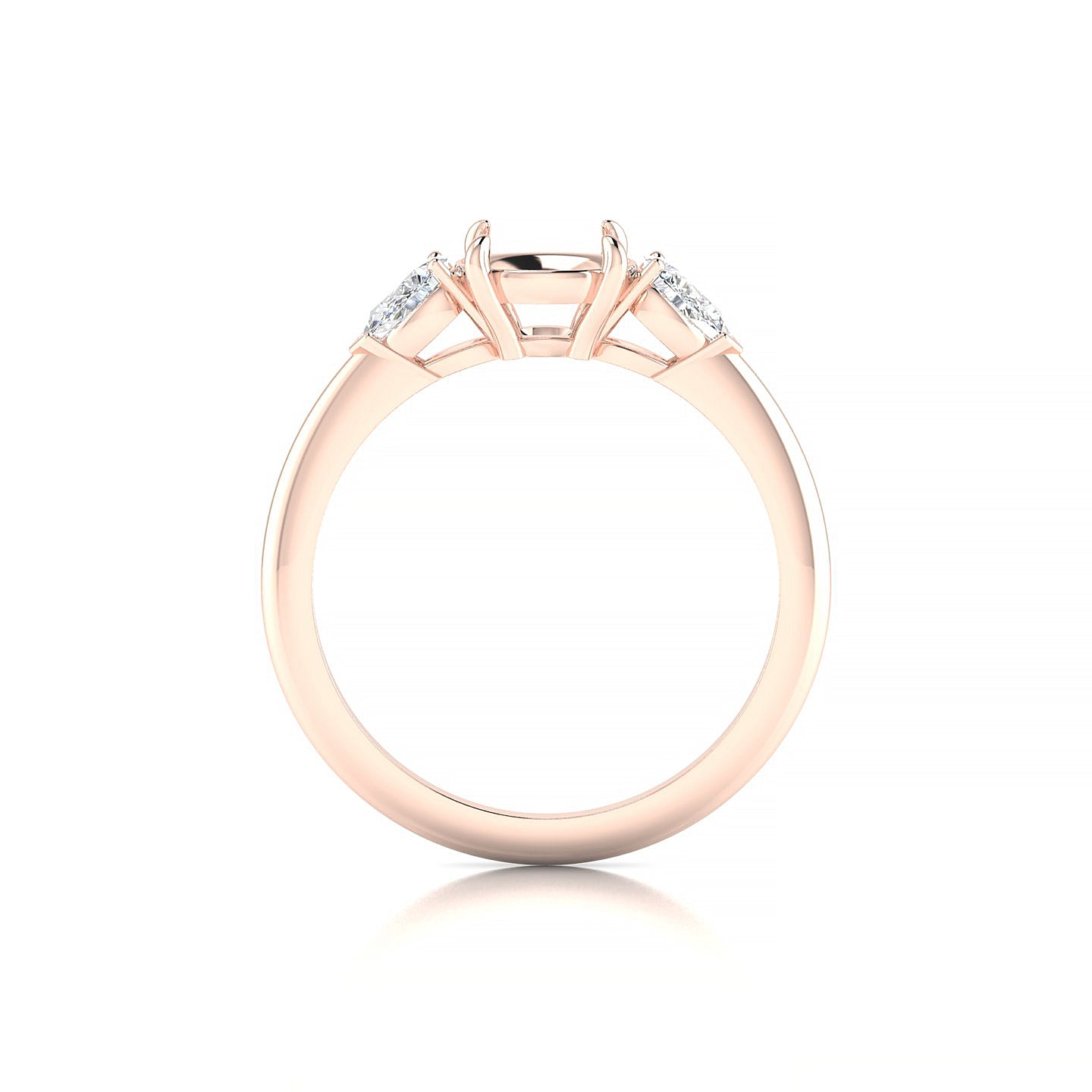 Water Round 2-2.99 ct | 18k Rose Gold Side Stones Ring