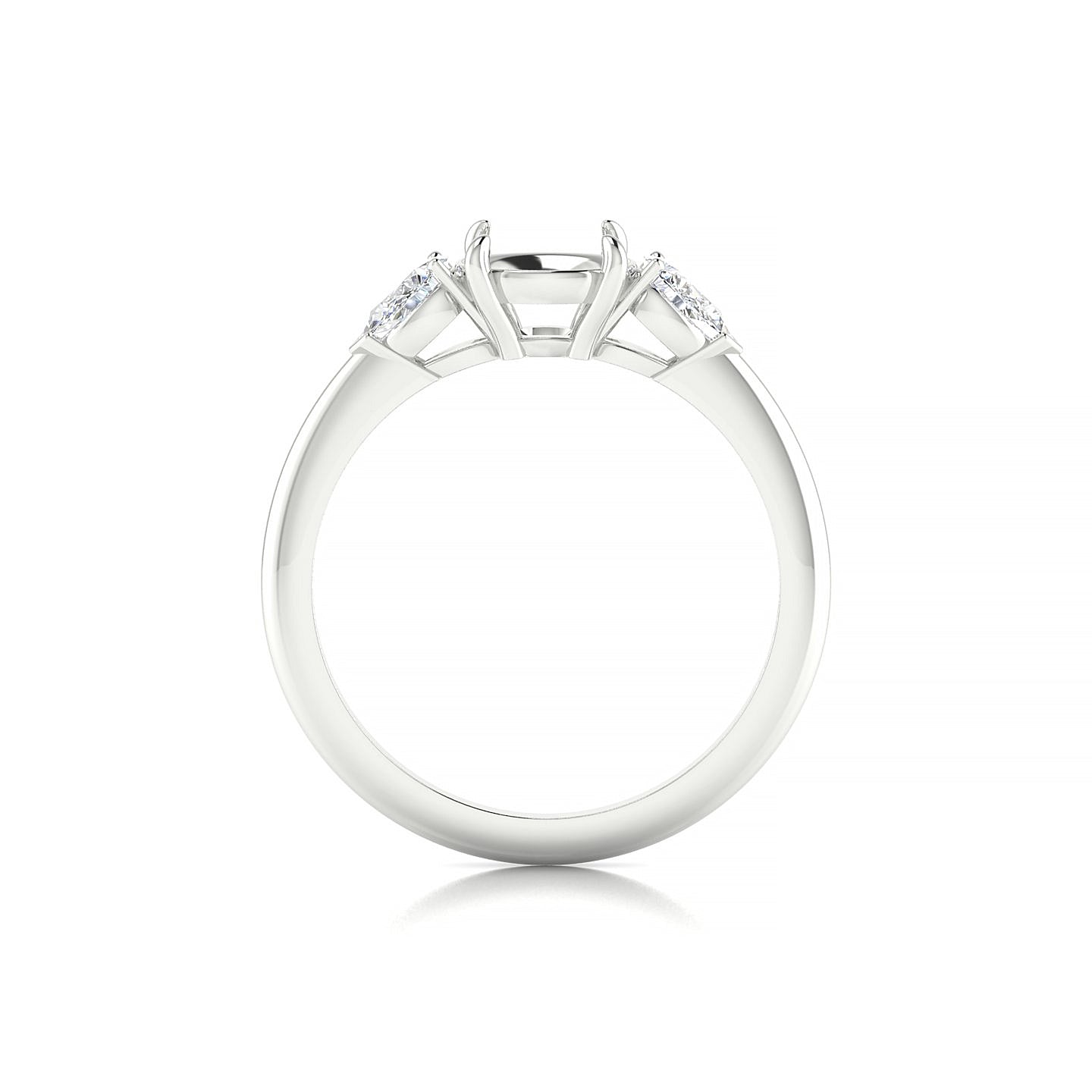 Water Round 2-2.99 ct | 18k White Gold Side Stones Ring