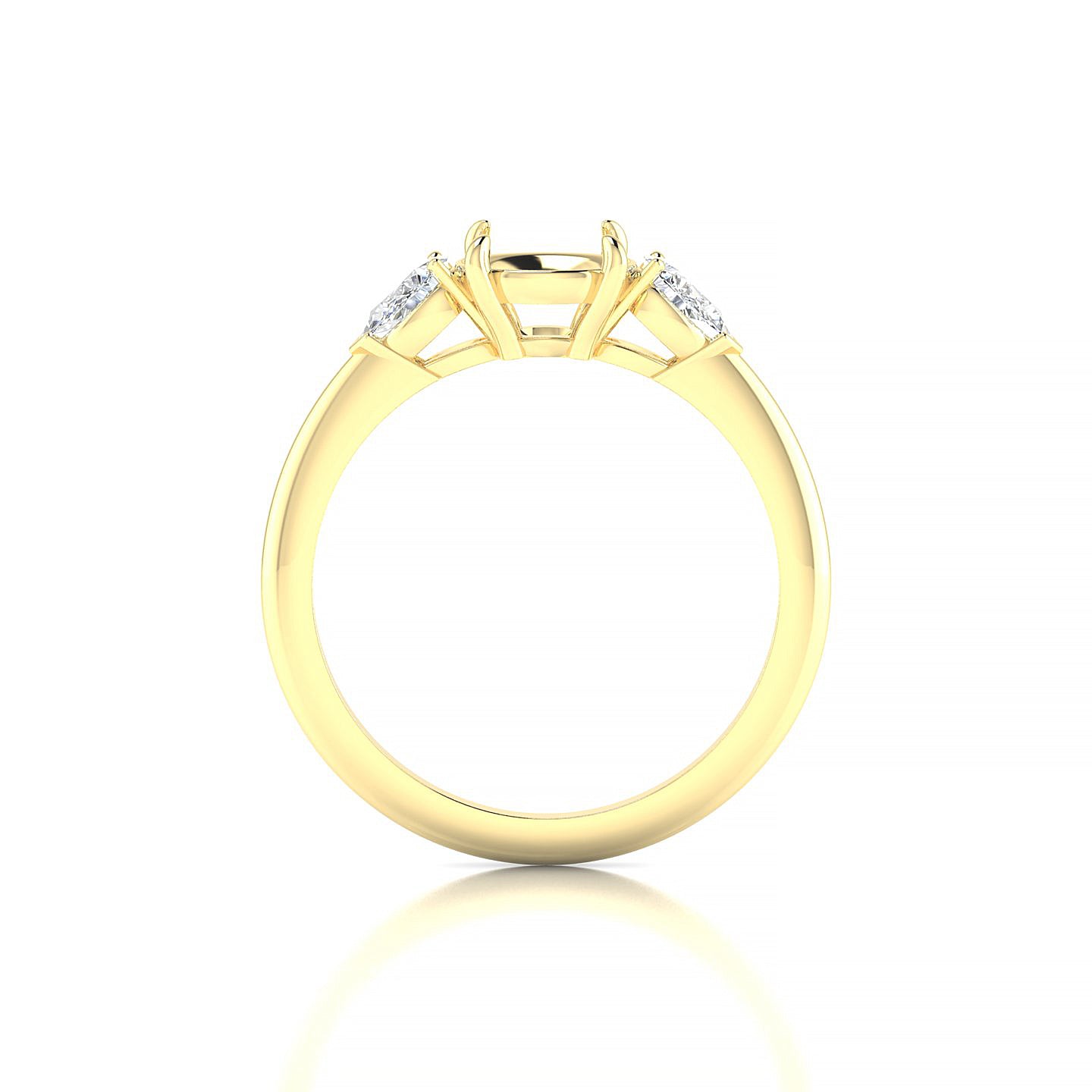 Water Round 2-2.99 ct | 18k Yellow Gold Side Stones Ring