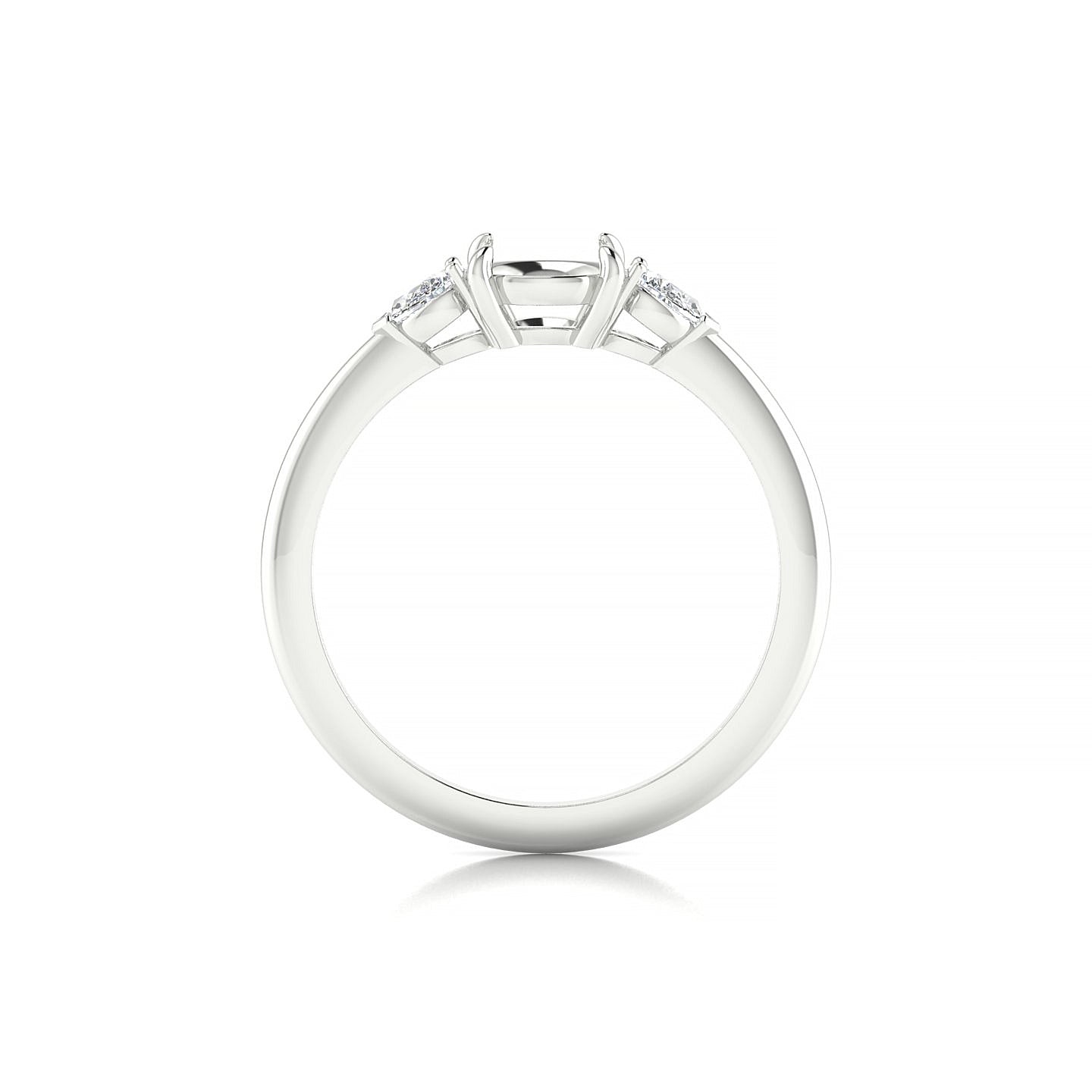 Water Round 1-1.99 ct | 18k White Gold Side Stones Ring