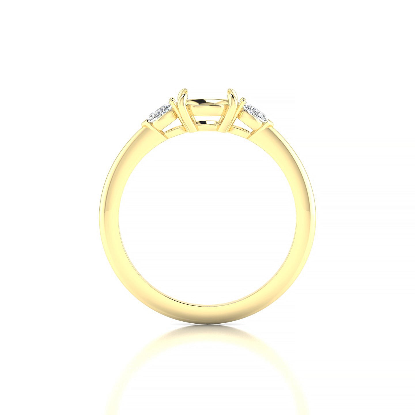 Water Round 1-1.99 ct | 18k Yellow Gold Side Stones Ring