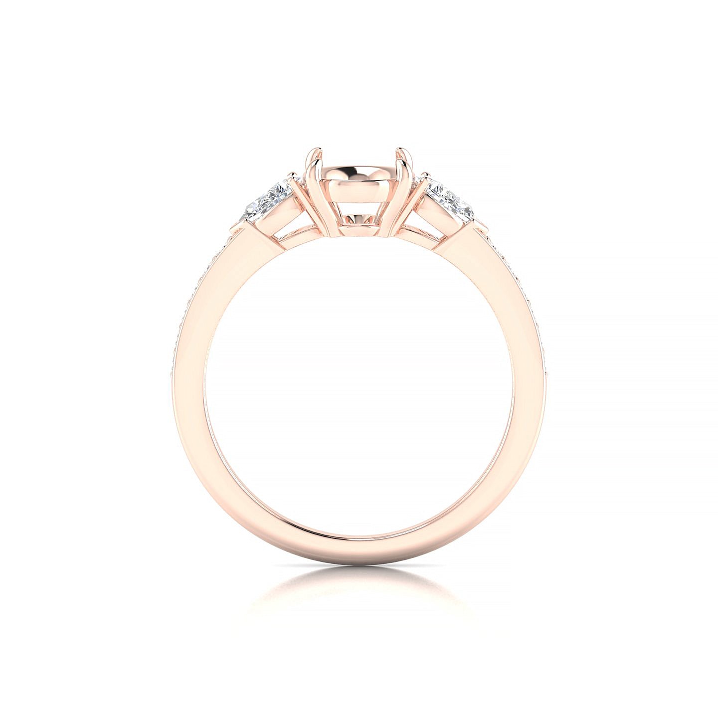 Waterfall Oval 2-2.99 ct | 18k Rose Gold Side Stones Ring