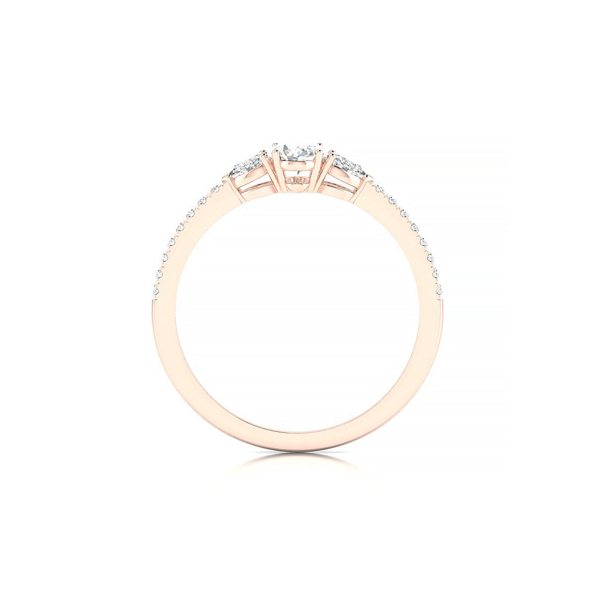 Waterfall | 18k Rose Gold 6 x 4 mm Oval Diamond Ring