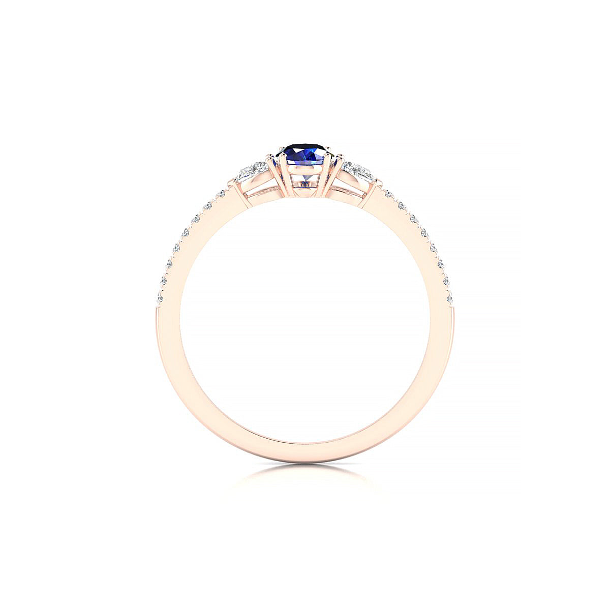 Waterfall | 18k Rose Gold 6 x 4 mm Oval Sapphire Ring