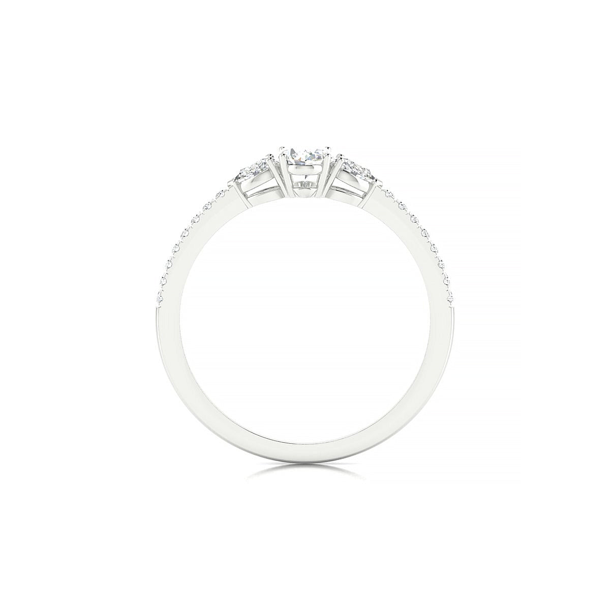 Waterfall | 18k White Gold 6 x 4 mm Oval Diamond Ring