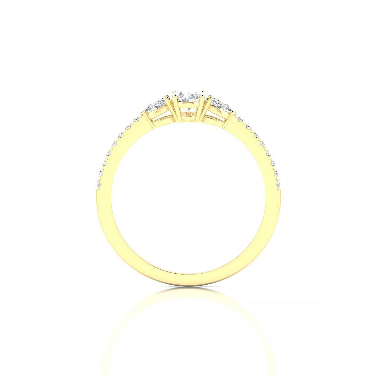 Waterfall | 18k Yellow Gold 6 x 4 mm Oval Diamond Ring