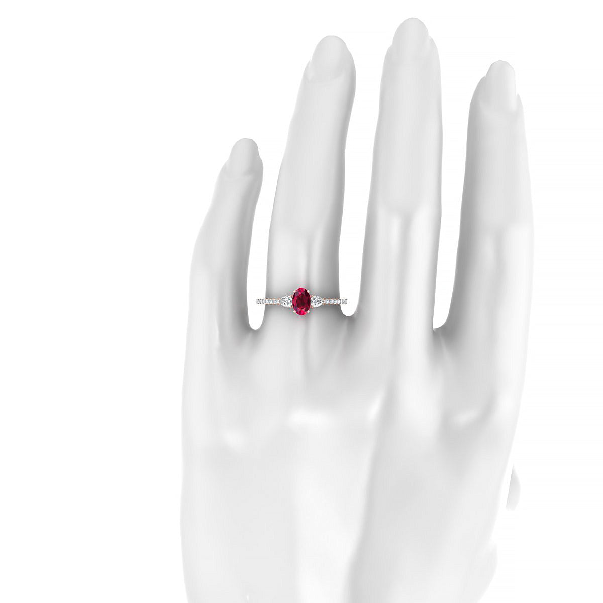 Waterfall | 18k Rose Gold 6 x 4 mm Oval Ruby Ring
