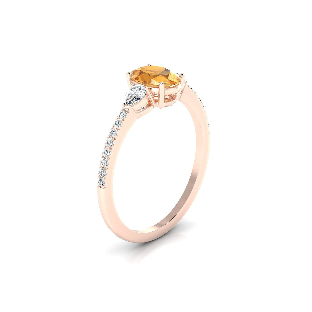 Waterfall | 18k Rose Gold 7 x 5 mm Oval Citrine Ring