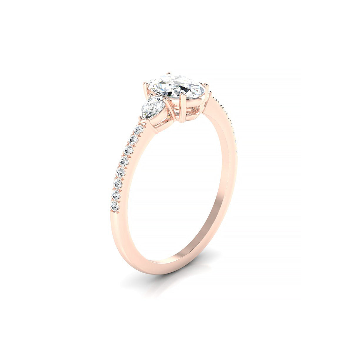 Waterfall | 18k Rose Gold 7 x 5 mm Oval Diamond Ring