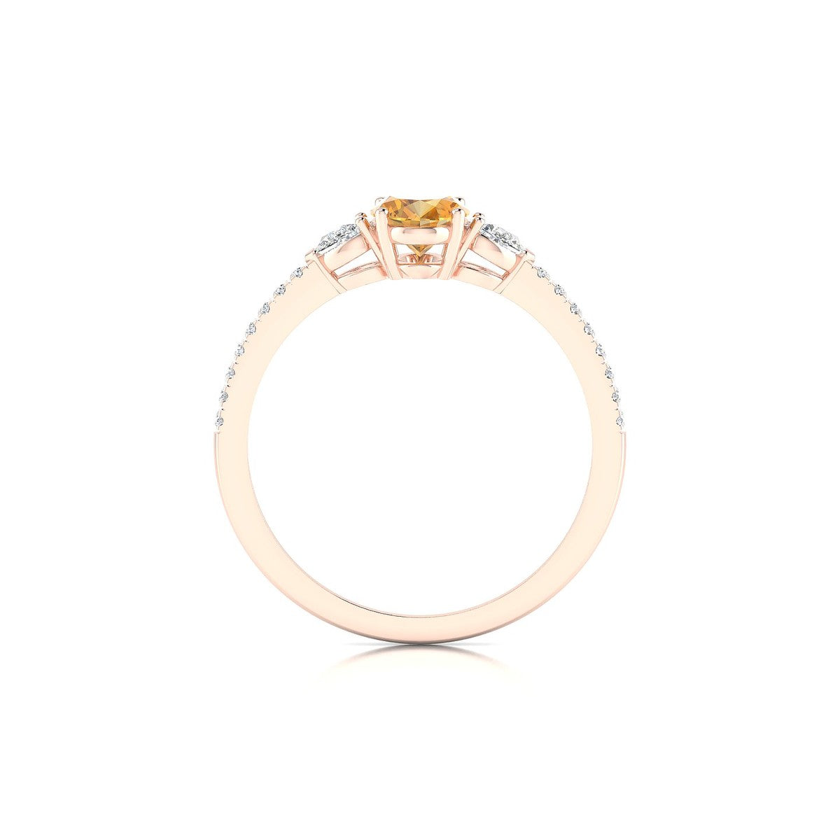 Waterfall | 18k Rose Gold 7 x 5 mm Oval Citrine Ring