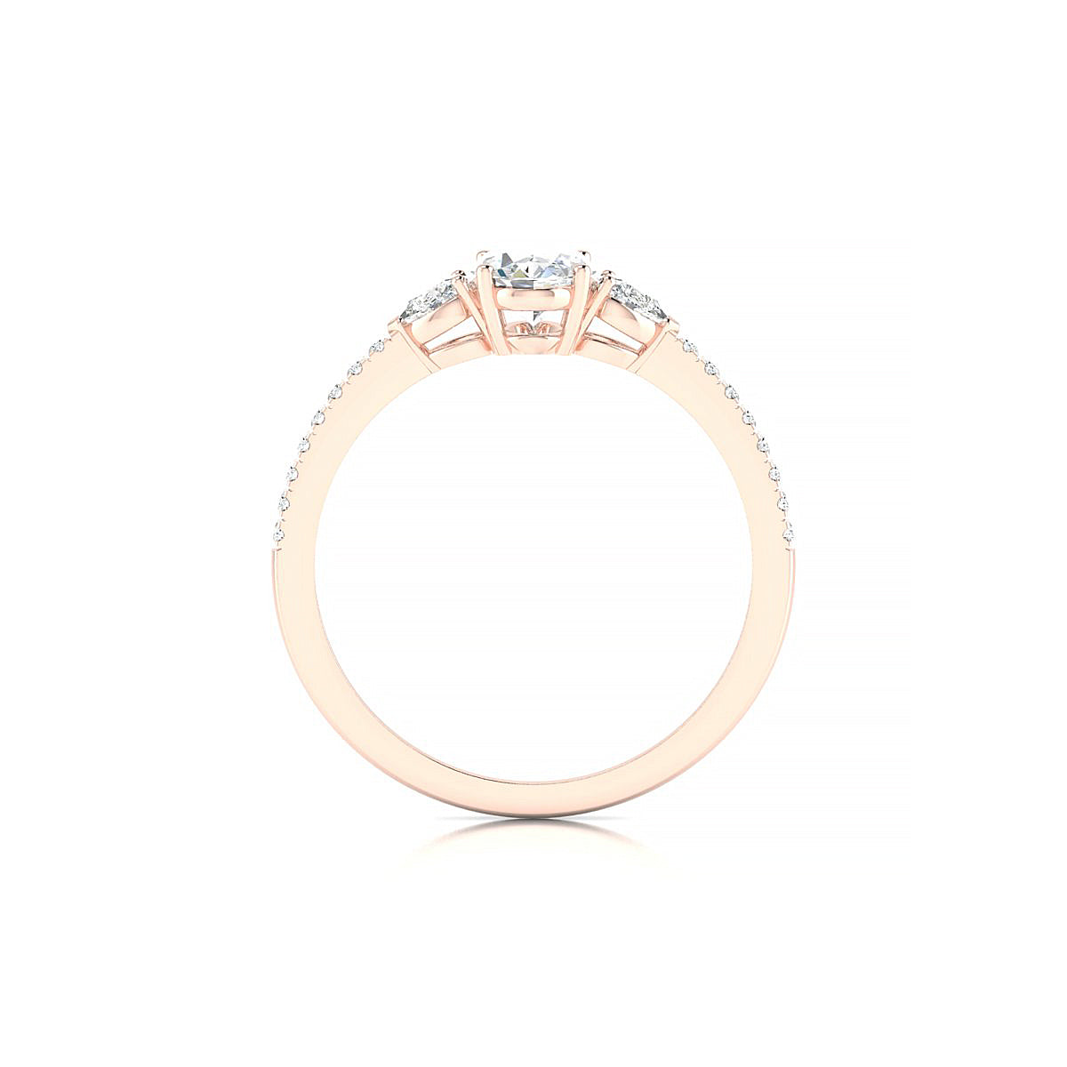 Waterfall | 18k Rose Gold 7 x 5 mm Oval Diamond Ring
