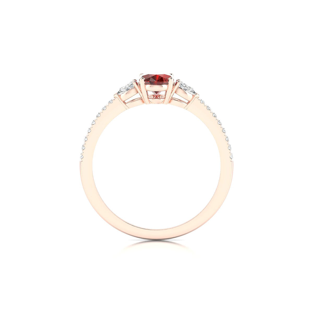 Waterfall | 18k Rose Gold 7 x 5 mm Oval Garnet Ring
