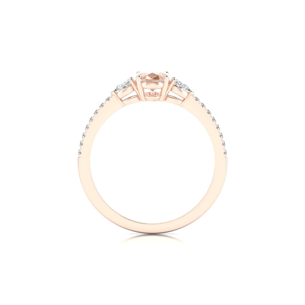 Waterfall | 18k Rose Gold 7 x 5 mm Oval Morganite Ring