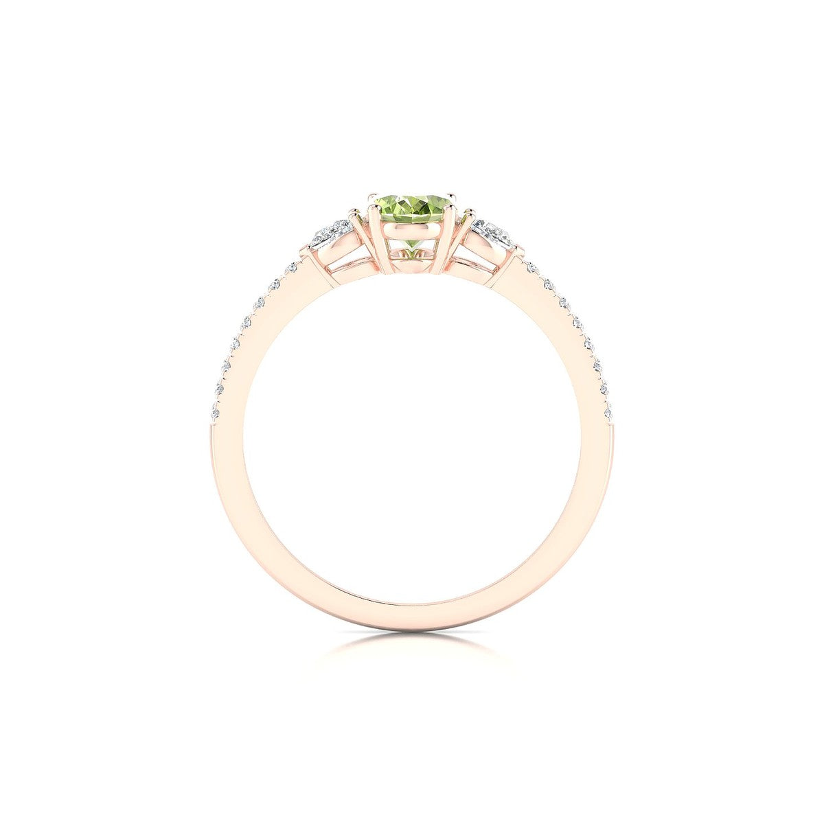 Waterfall | 18k Rose Gold 7 x 5 mm Oval Peridot Ring
