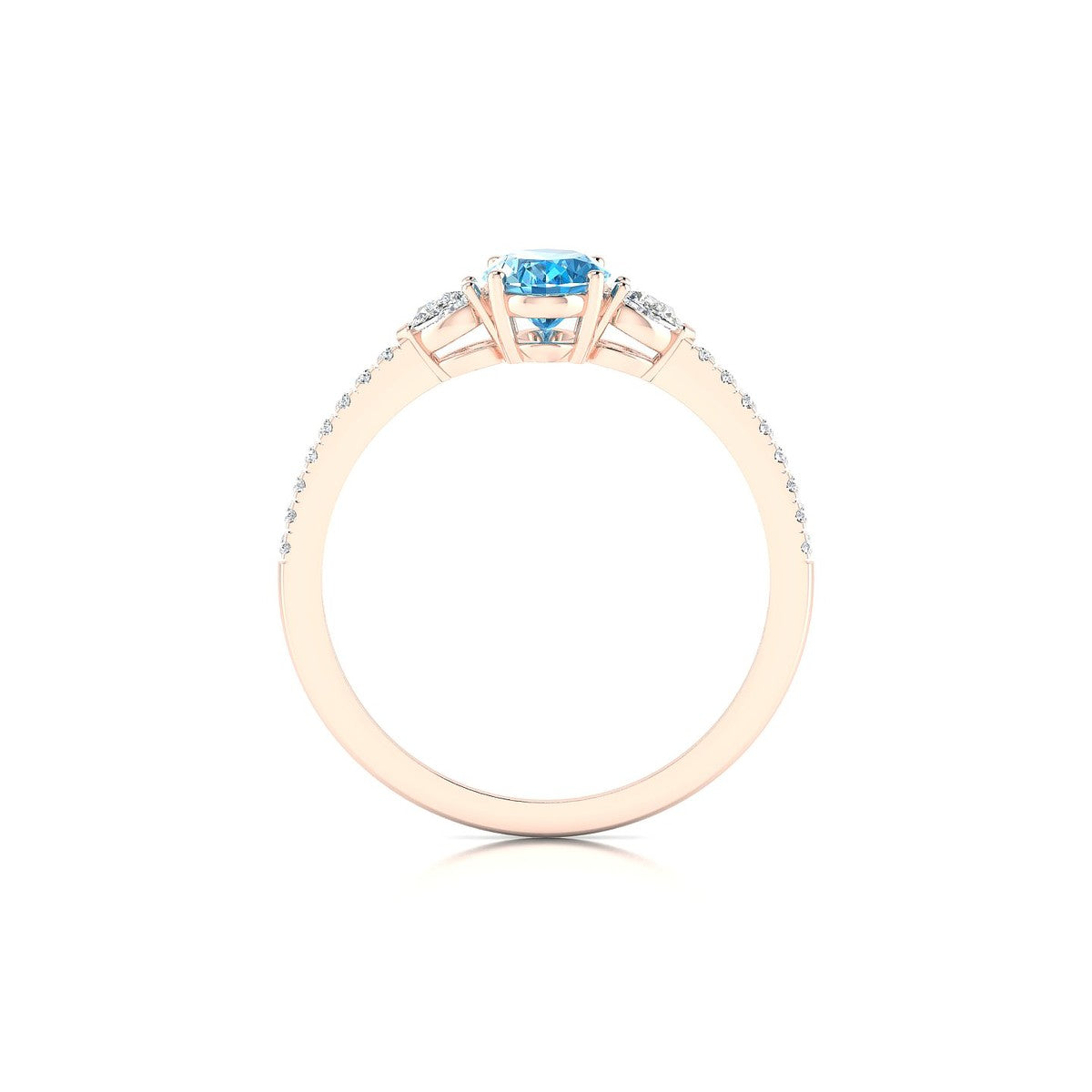 Waterfall | 18k Rose Gold 7 x 5 mm Oval Topaz Ring