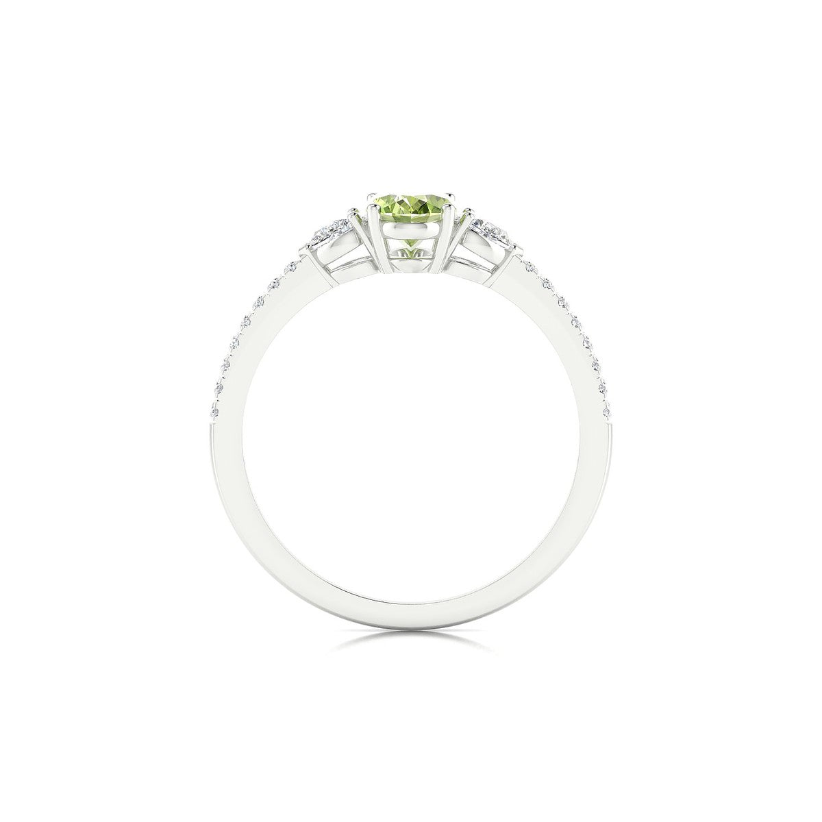 Waterfall | 18k White Gold 7 x 5 mm Oval Peridot Ring